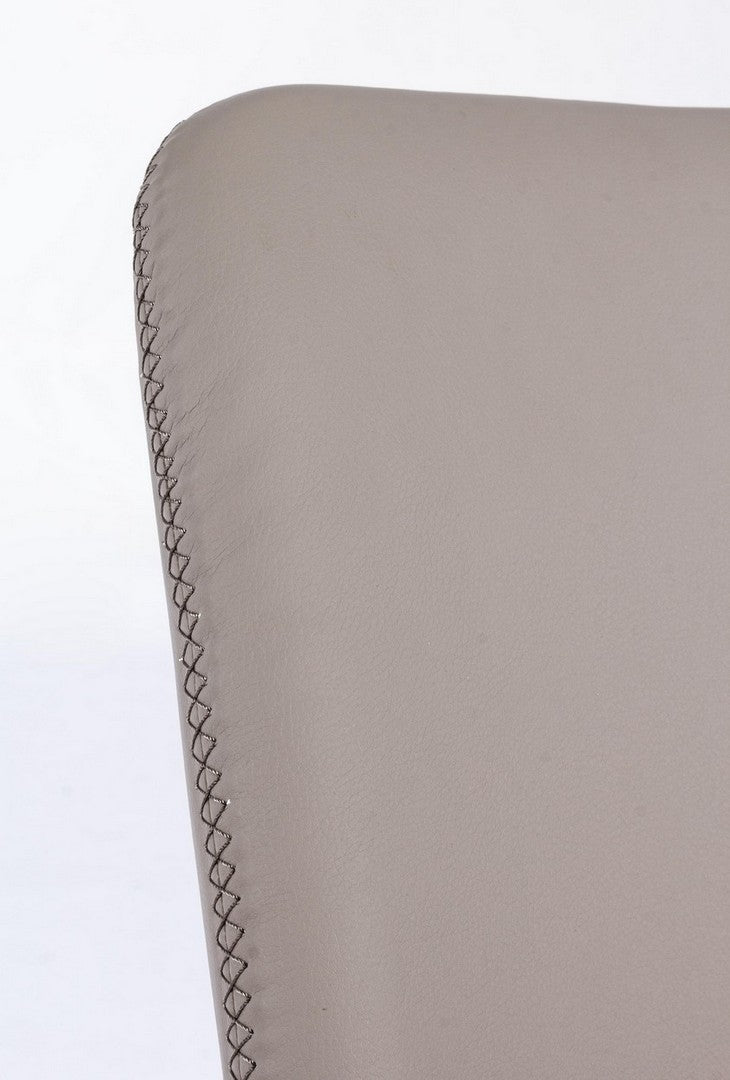 Set 4 scaune din metal, tapitate cu piele ecologica Pathos Grej, l42xA61xH85,5 cm (5)