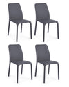 Set 4 scaune din metal, tapitate cu piele ecologica Pathos Gri, l42xA61xH85,5 cm
