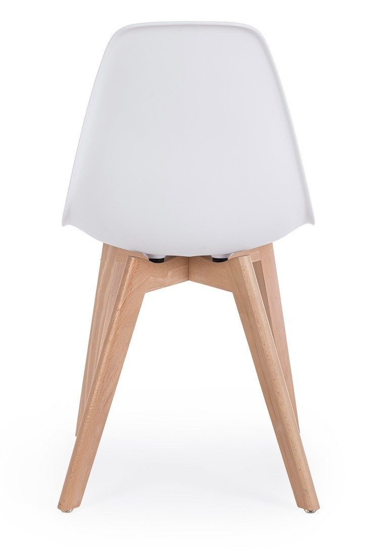 Set 4 scaune din plastic cu picioare din lemn System Alb / Natural, l51,5xA46,5xH86 cm (5)
