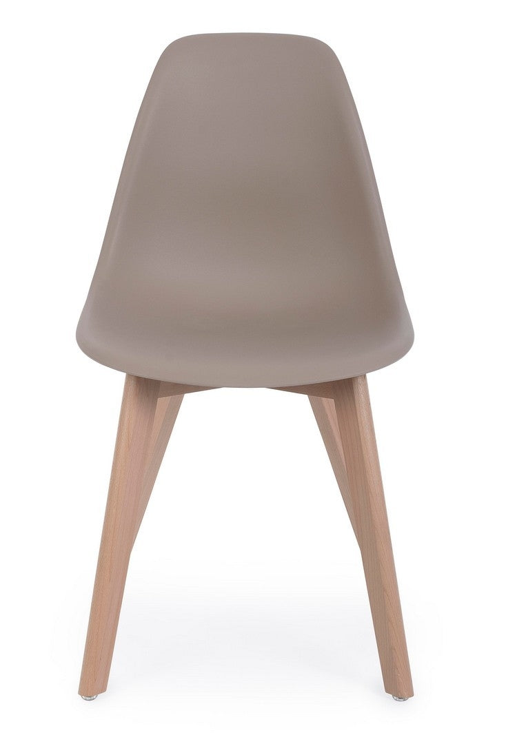 Set 4 scaune din plastic cu picioare din lemn System Grej / Natural, l51,5xA46,5xH86 cm (5)