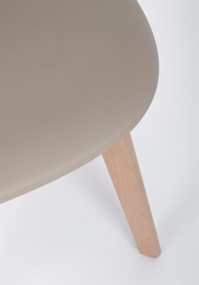 Set 4 scaune din plastic cu picioare din lemn System Grej / Natural, l51,5xA46,5xH86 cm (8)