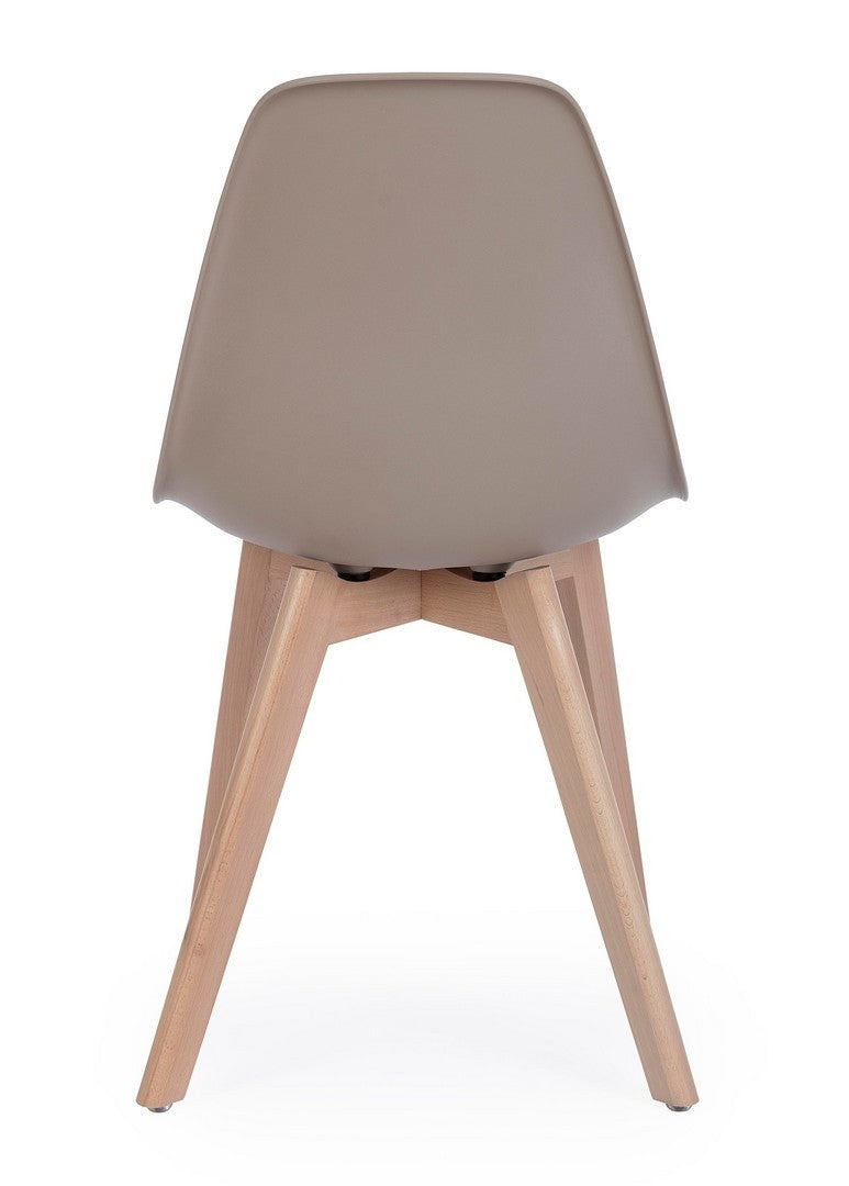 Set 4 scaune din plastic cu picioare din lemn System Grej / Natural, l51,5xA46,5xH86 cm (6)