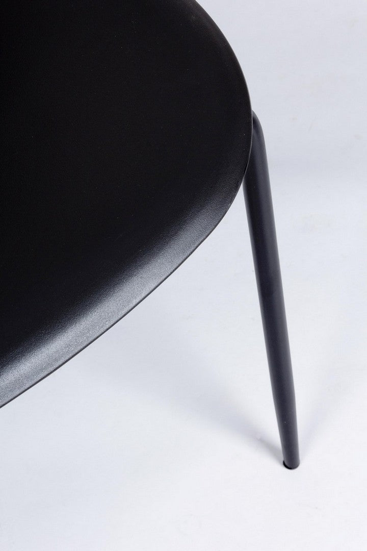 Set 4 scaune din plastic cu picioare metalice Iris Negru, l45xA52xH84 cm (4)