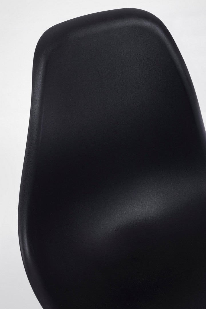 Set 4 scaune din plastic cu picioare metalice Mandy Negru / Natural, l53xA46xH82 cm (6)