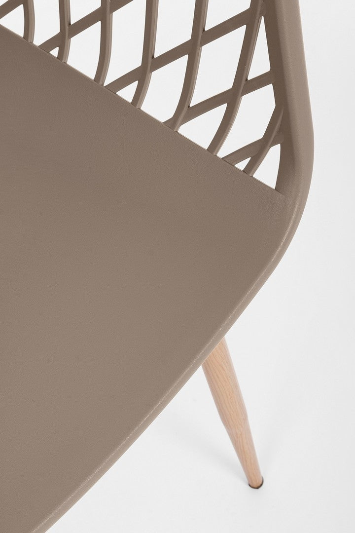 Set 4 scaune din plastic cu picioare metalice Optik Grej / Natural, l58xA54xH85,5 cm (7)