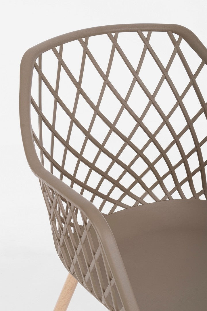 Set 4 scaune din plastic cu picioare metalice Optik Grej / Natural, l58xA54xH85,5 cm (6)