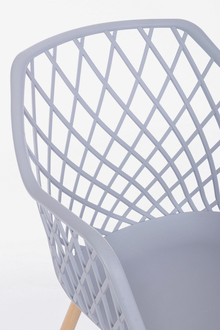 Set 4 scaune din plastic cu picioare metalice Optik Gri / Natural, l58xA54xH85,5 cm (6)