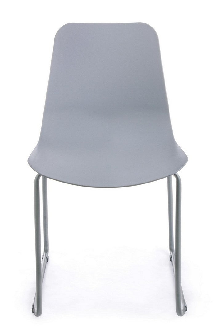 Set 4 scaune din plastic cu picioare metalice Rockford Gri Deschis, l44,5xA51,5xH79 cm (3)