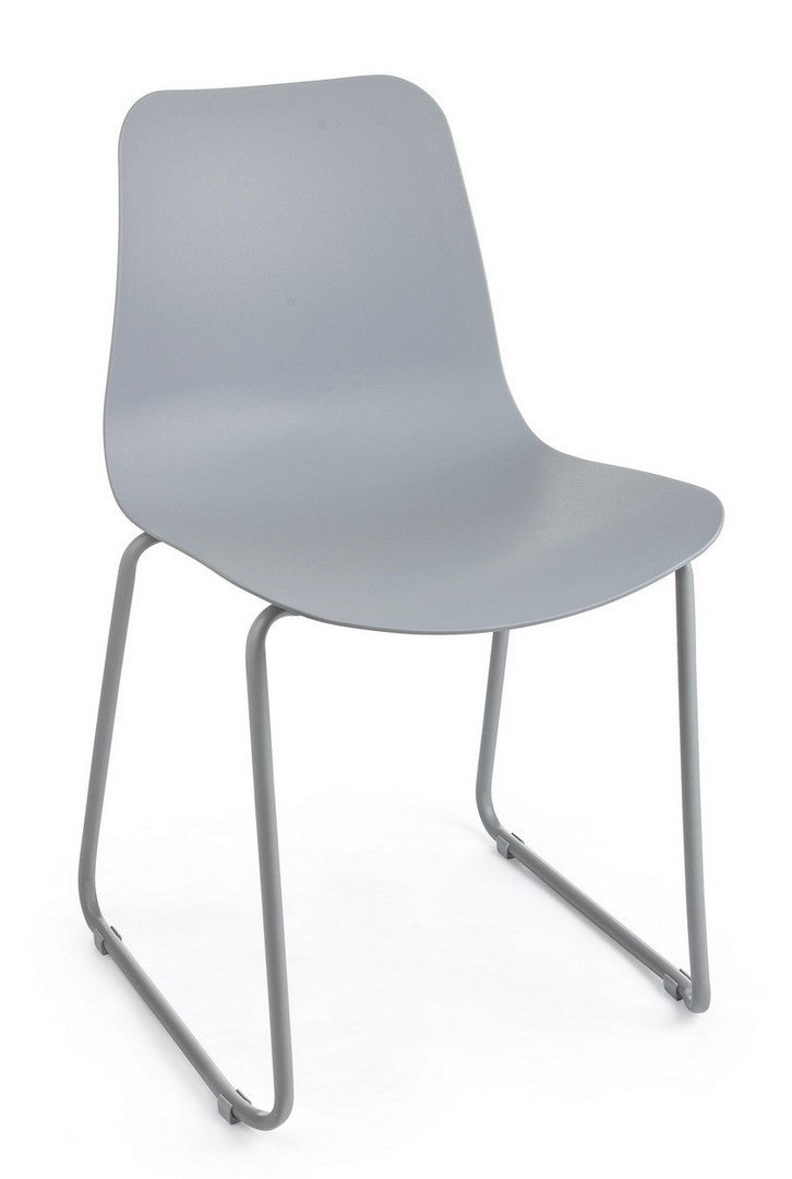 Set 4 scaune din plastic cu picioare metalice Rockford Gri Deschis, l44,5xA51,5xH79 cm (2)