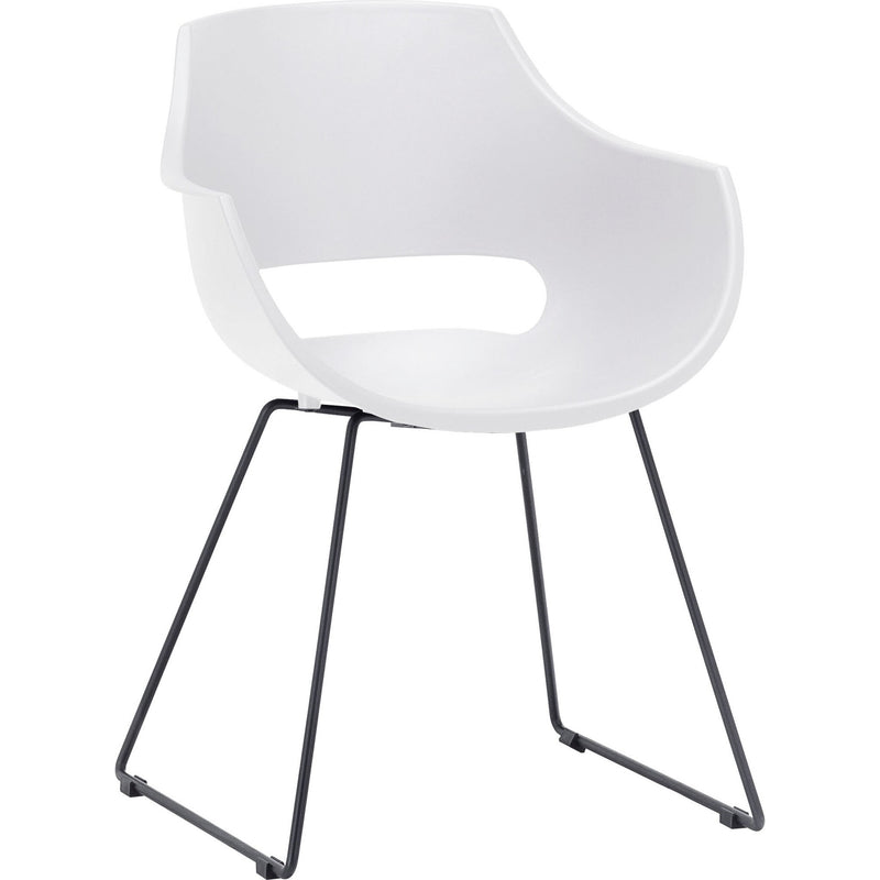 Set 4 scaune din plastic cu picioare metalice Rockville Skid Alb / Negru, l57xA58xH80 cm (4)