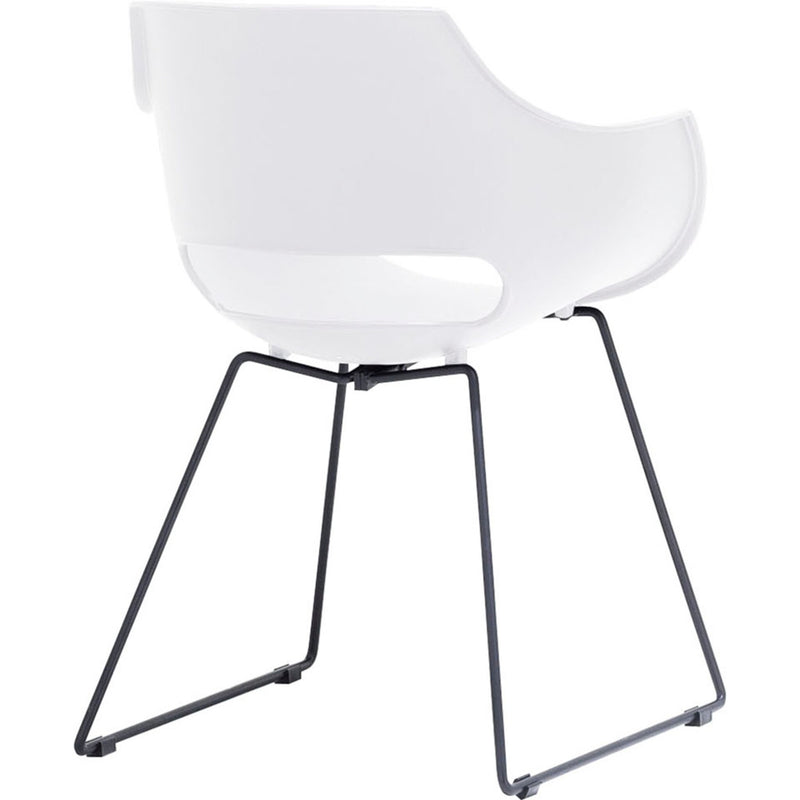 Set 4 scaune din plastic cu picioare metalice Rockville Skid Alb / Negru, l57xA58xH80 cm (5)