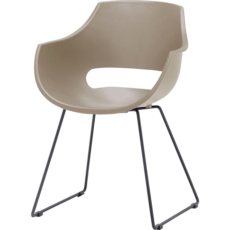 Set 4 scaune din plastic cu picioare metalice Rockville Skid Capuccino / Negru, l57xA58xH80 cm (6)