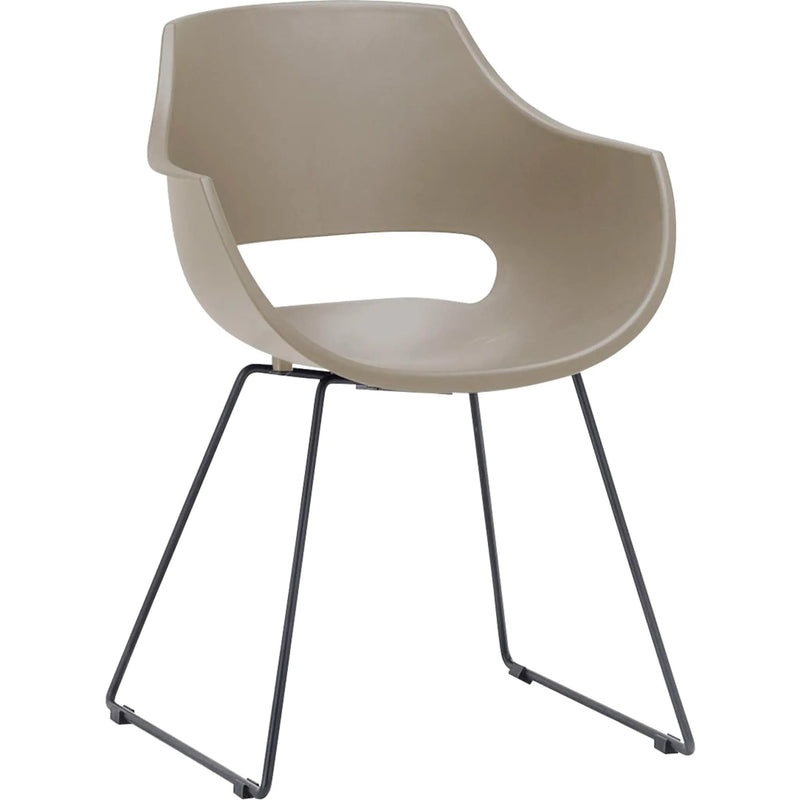 Set 4 scaune din plastic cu picioare metalice Rockville Skid Capuccino / Negru, l57xA58xH80 cm (5)