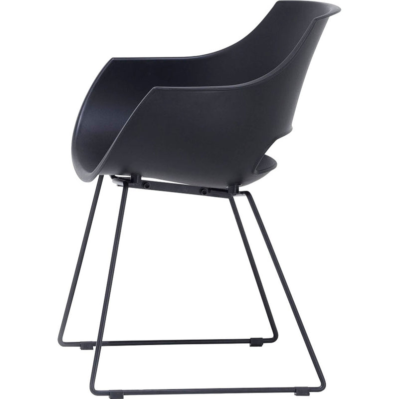 Set 4 scaune din plastic cu picioare metalice Rockville Skid Negru, l57xA58xH80 cm (5)