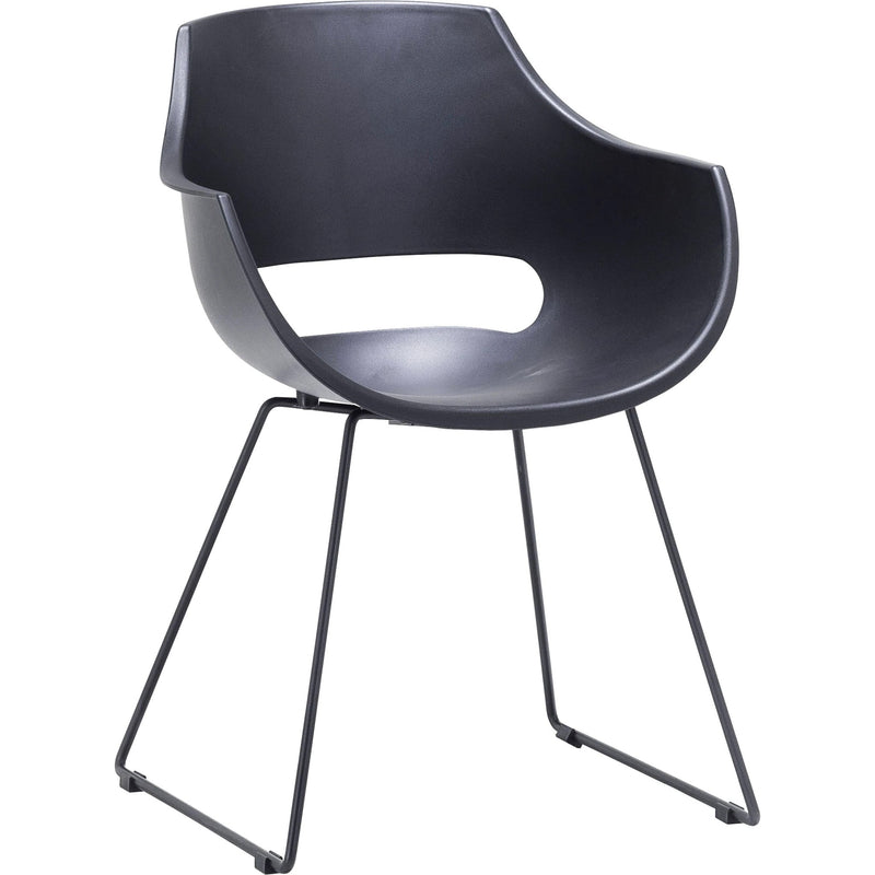 Set 4 scaune din plastic cu picioare metalice Rockville Skid Negru, l57xA58xH80 cm (4)