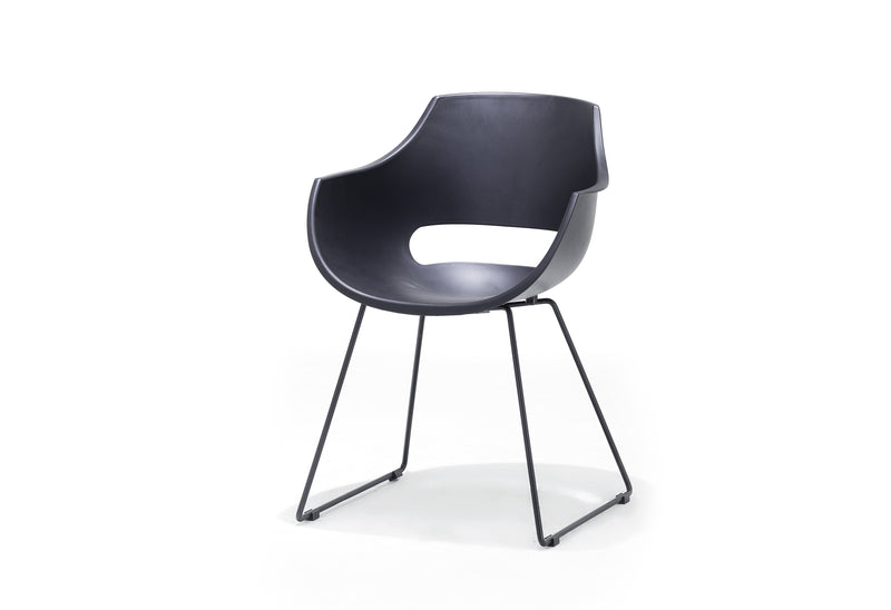 Set 4 scaune din plastic cu picioare metalice Rockville Skid Negru, l57xA58xH80 cm (6)