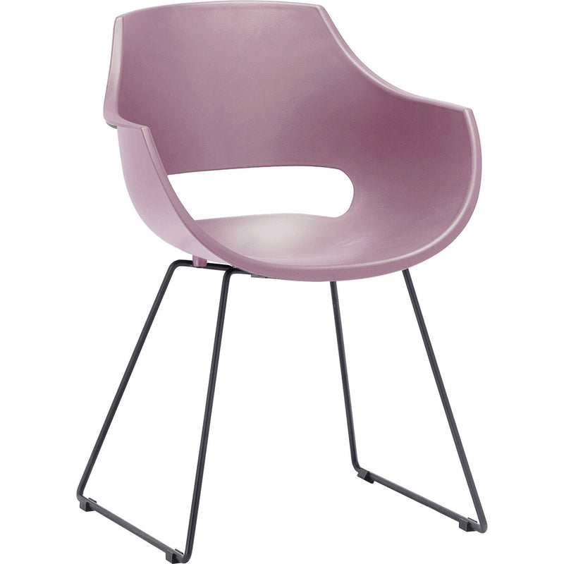 Set 4 scaune din plastic cu picioare metalice Rockville Skid Roz / Negru, l57xA58xH80 cm (5)