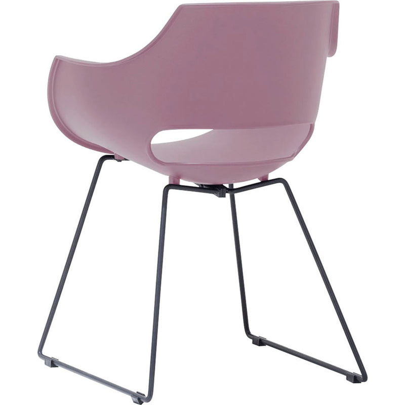 Set 4 scaune din plastic cu picioare metalice Rockville Skid Roz / Negru, l57xA58xH80 cm (6)