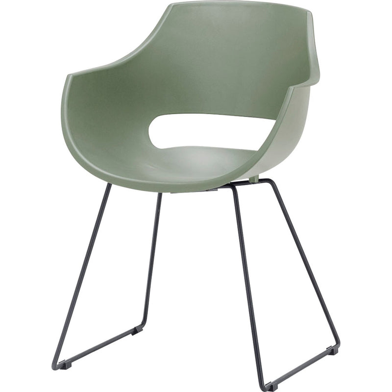 Set 4 scaune din plastic cu picioare metalice Rockville Skid Verde / Negru, l57xA58xH80 cm (5)