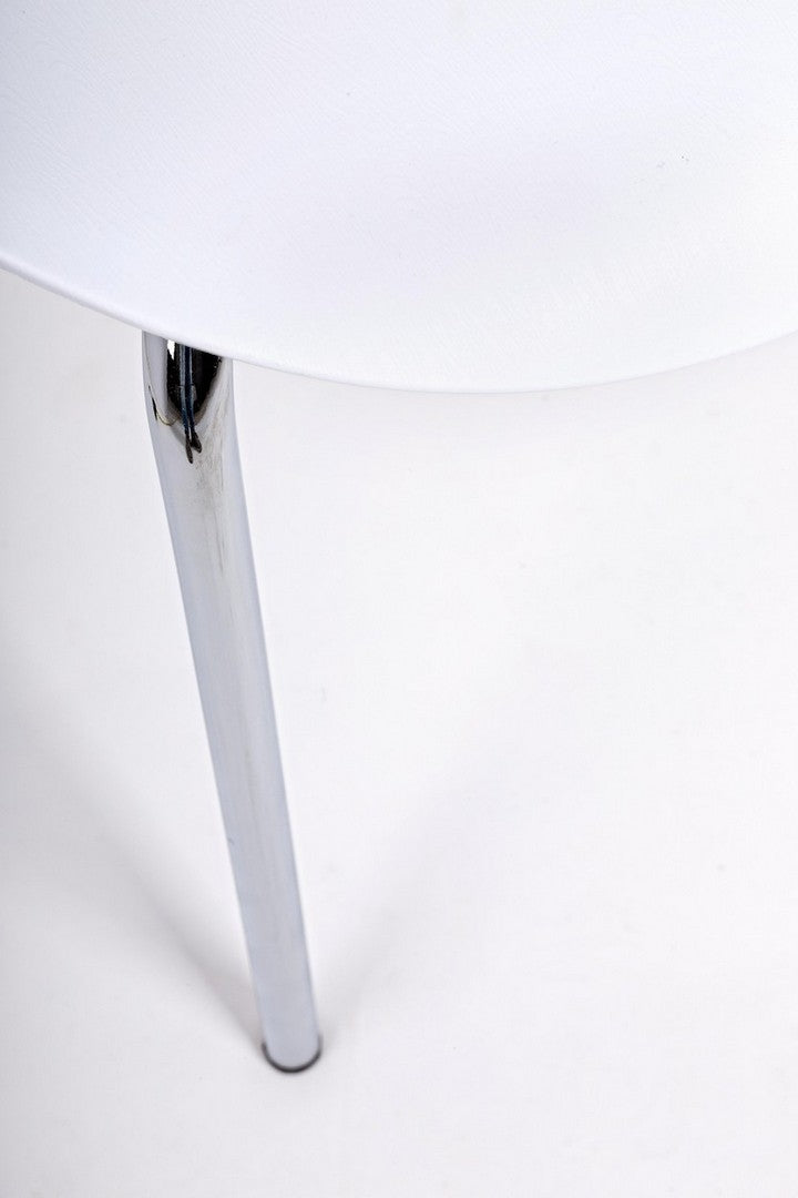 Set 4 scaune din plastic cu picioare metalice Tessa Alb / Crom, l50xA49,5xH82 cm (6)