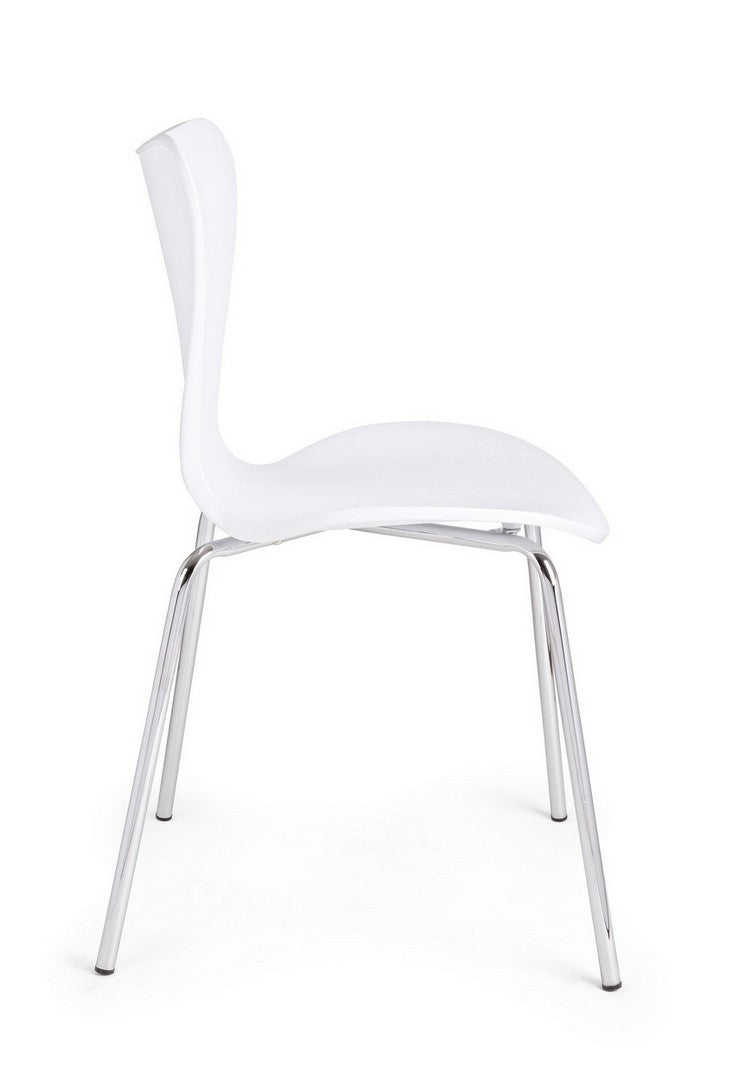 Set 4 scaune din plastic cu picioare metalice Tessa Alb / Crom, l50xA49,5xH82 cm (3)