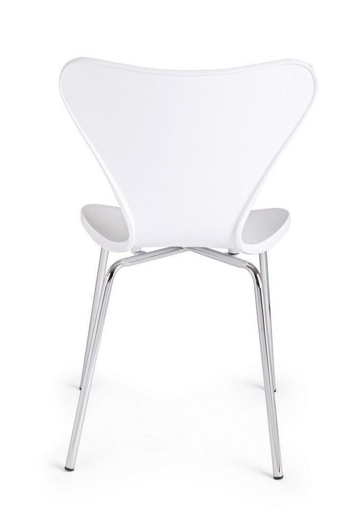 Set 4 scaune din plastic cu picioare metalice Tessa Alb / Crom, l50xA49,5xH82 cm (4)