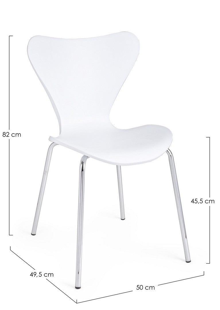 Set 4 scaune din plastic cu picioare metalice Tessa Alb / Crom, l50xA49,5xH82 cm (7)
