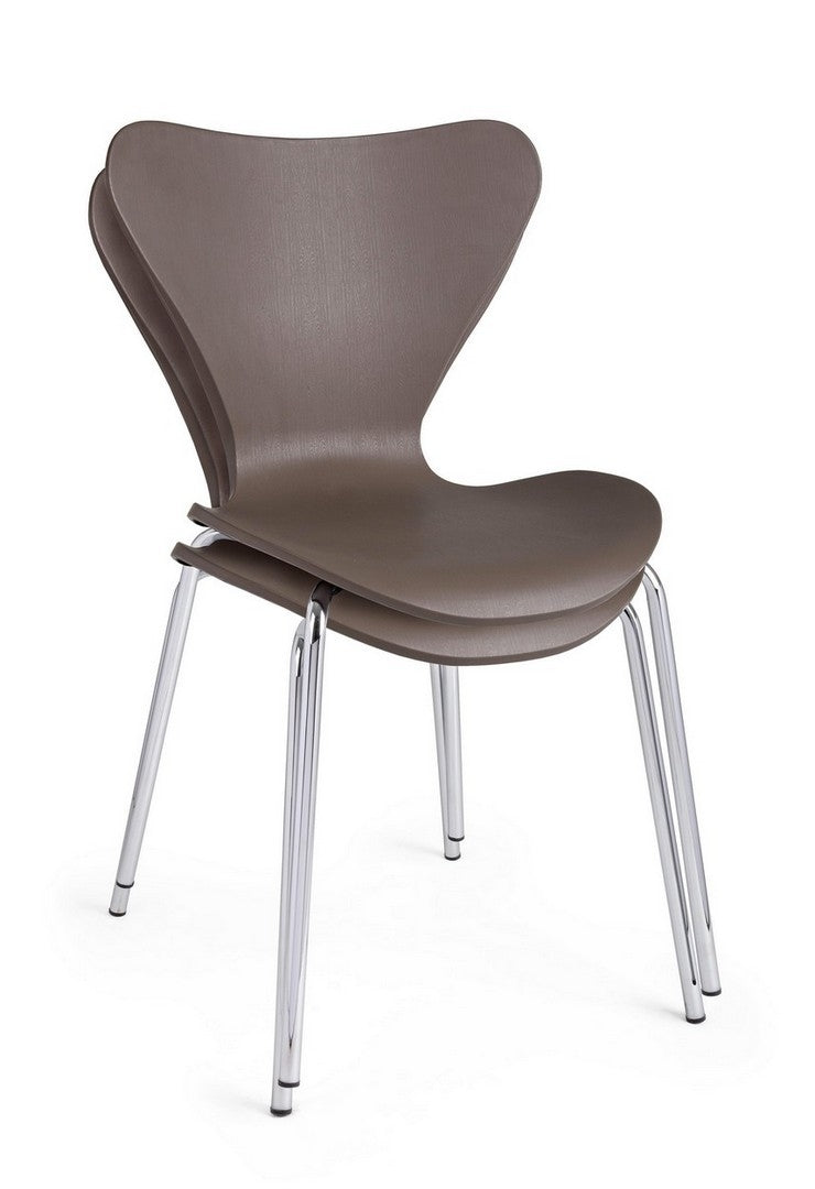 Set 4 scaune din plastic cu picioare metalice Tessa Camel / Crom, l50xA49,5xH82 cm (5)