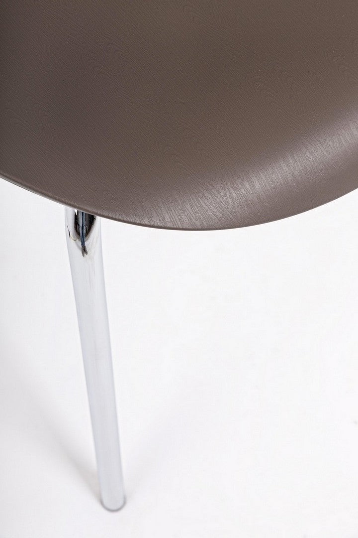 Set 4 scaune din plastic cu picioare metalice Tessa Camel / Crom, l50xA49,5xH82 cm (6)