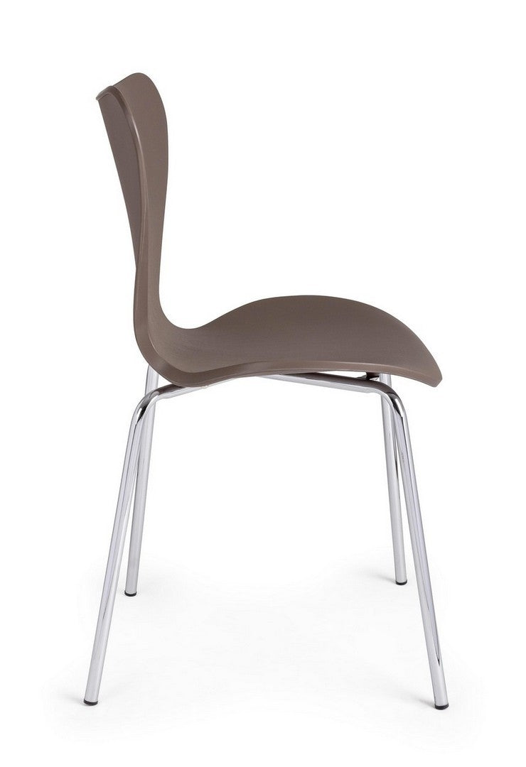 Set 4 scaune din plastic cu picioare metalice Tessa Camel / Crom, l50xA49,5xH82 cm (4)