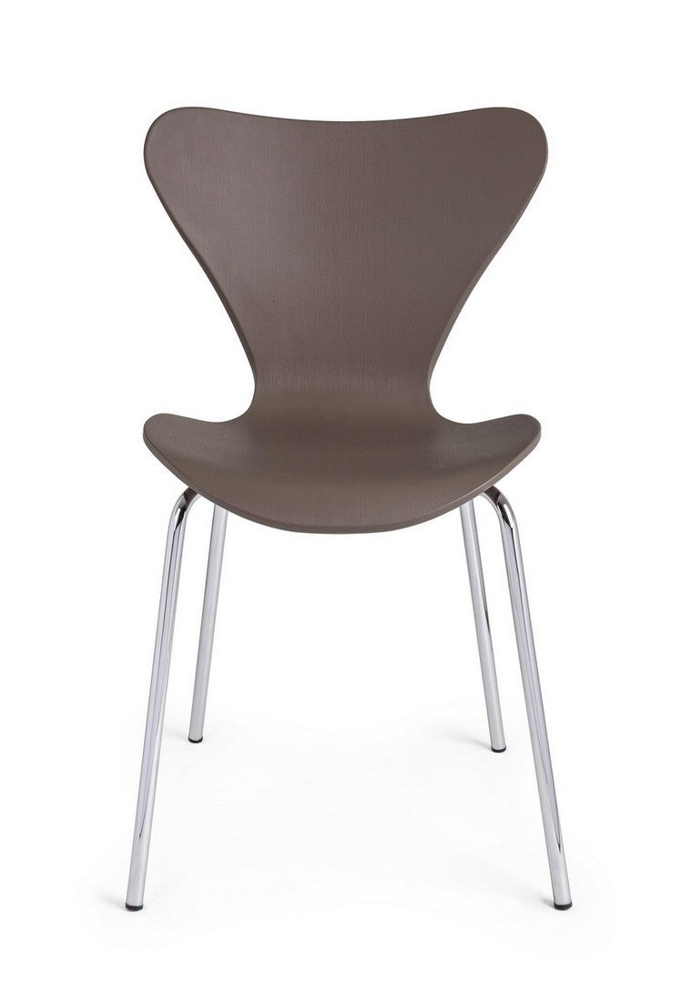 Set 4 scaune din plastic cu picioare metalice Tessa Camel / Crom, l50xA49,5xH82 cm (2)