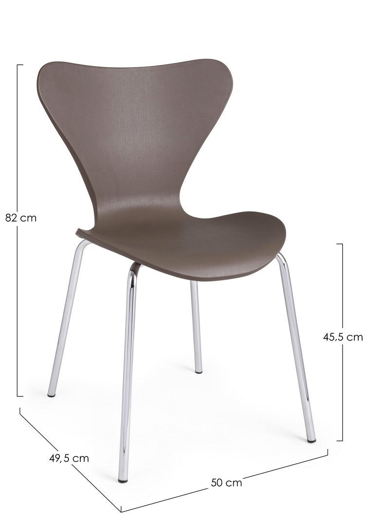 Set 4 scaune din plastic cu picioare metalice Tessa Camel / Crom, l50xA49,5xH82 cm (7)