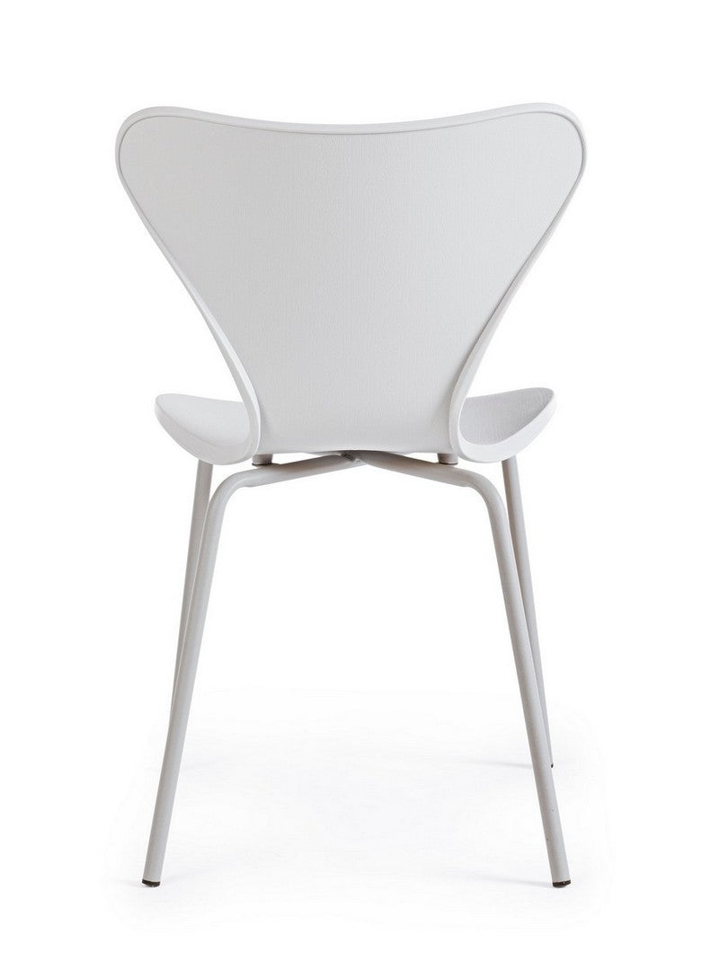 Set 4 scaune din plastic cu picioare metalice Tessa Gri Deschis, l50xA49,5xH82 cm (3)