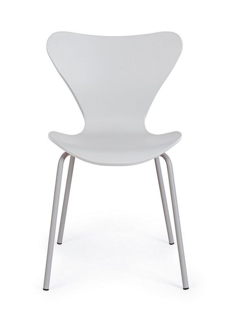 Set 4 scaune din plastic cu picioare metalice Tessa Gri Deschis, l50xA49,5xH82 cm (2)