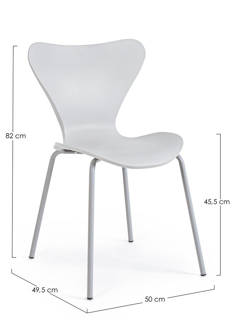 Set 4 scaune din plastic cu picioare metalice Tessa Gri Deschis, l50xA49,5xH82 cm (7)