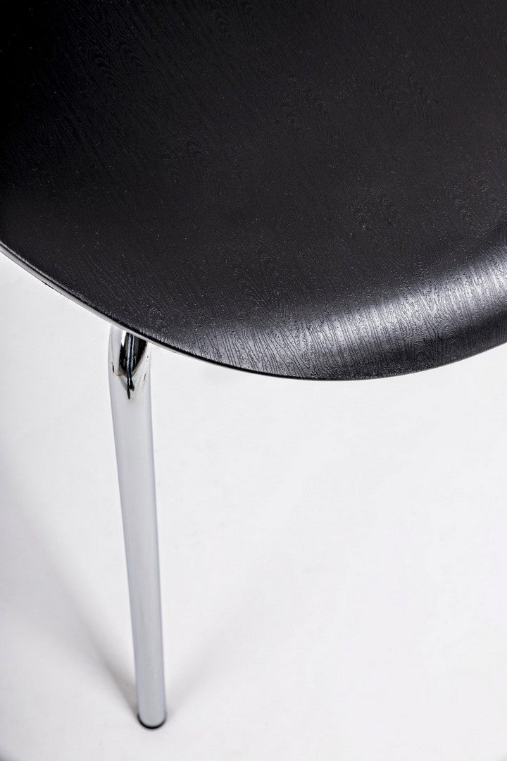 Set 4 scaune din plastic cu picioare metalice Tessa Negru / Crom, l50xA49,5xH82 cm (6)