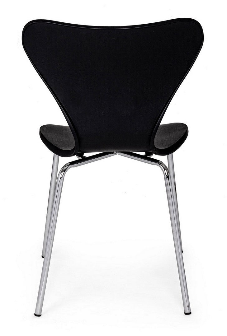 Set 4 scaune din plastic cu picioare metalice Tessa Negru / Crom, l50xA49,5xH82 cm (4)