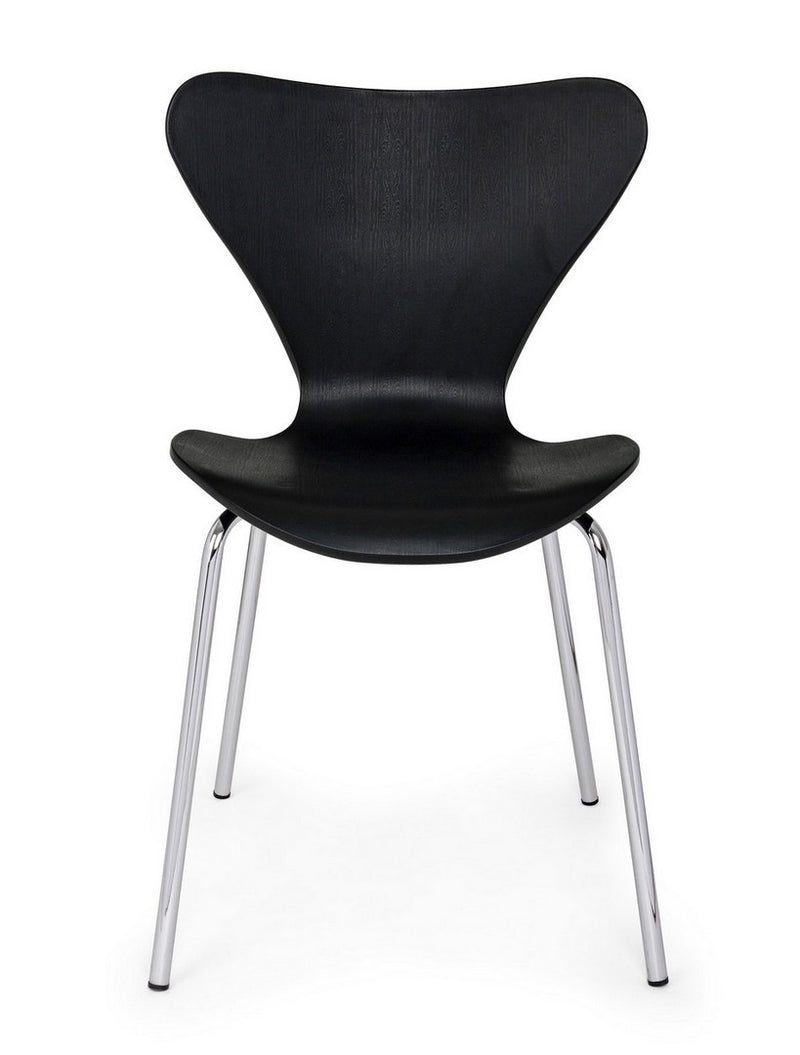 Set 4 scaune din plastic cu picioare metalice Tessa Negru / Crom, l50xA49,5xH82 cm (1)