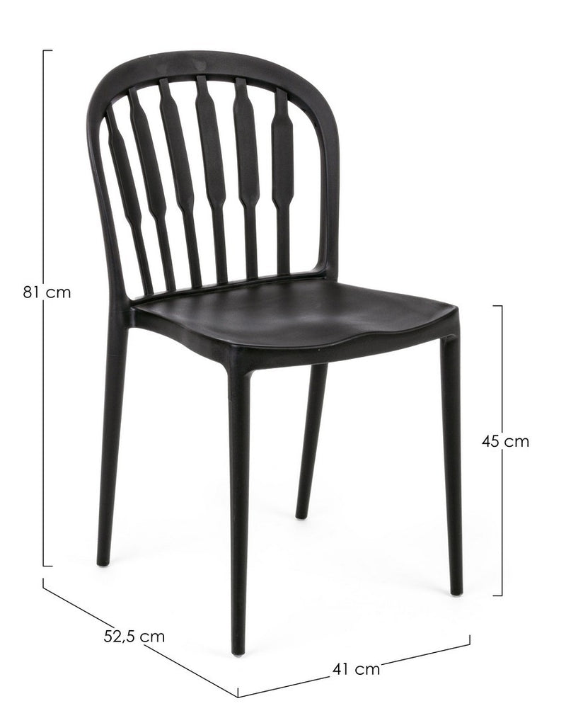 Set 4 scaune din plastic Paxton Negru, l41xA52,5xH81 cm (5)