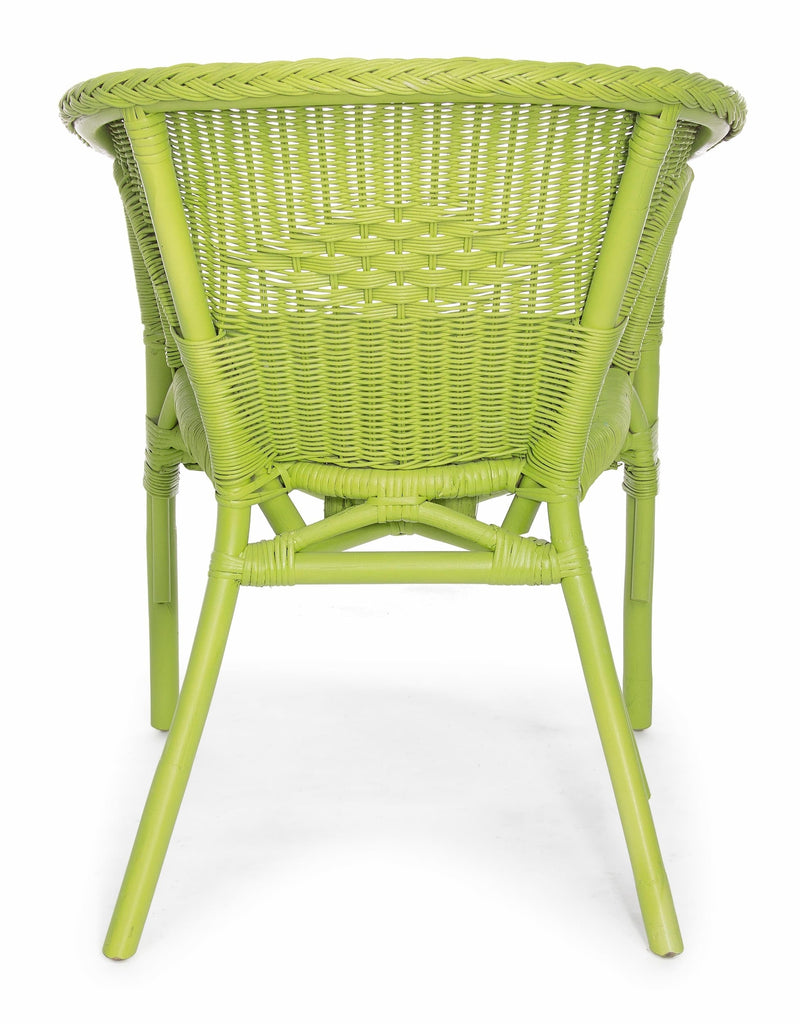 Set 4 scaune pentru gradina / terasa, din ratan si rachita, Alliss Lime, l58xA61xH74 cm (3)