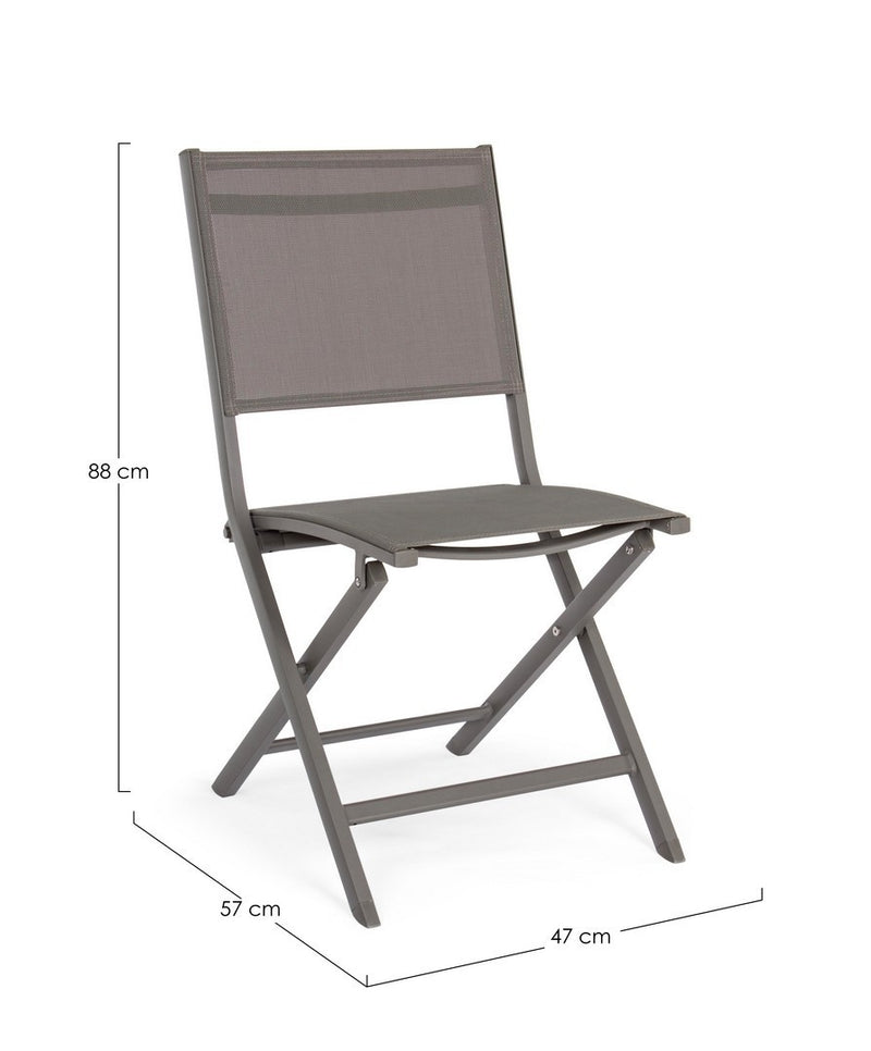 Set 4 scaune pliabile de gradina / terasa din metal si material textil Elin Grej, l47xA57xH88 cm (11)