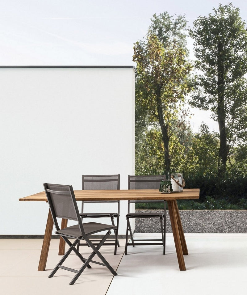 Set 4 scaune pliabile de gradina / terasa din metal si material textil Elin Grej, l47xA57xH88 cm (1)
