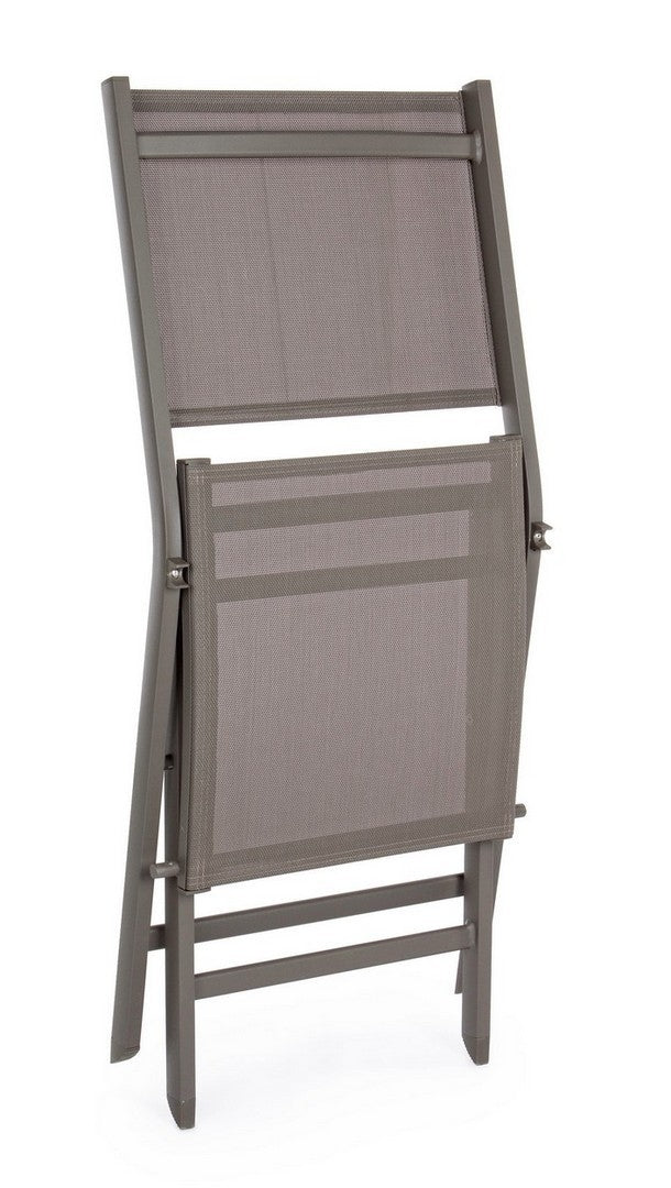 Set 4 scaune pliabile de gradina / terasa din metal si material textil Elin Grej, l47xA57xH88 cm (9)