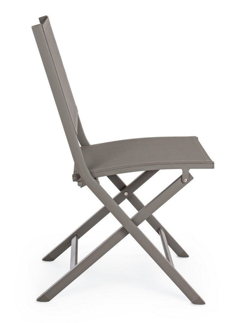 Set 4 scaune pliabile de gradina / terasa din metal si material textil Elin Grej, l47xA57xH88 cm (6)