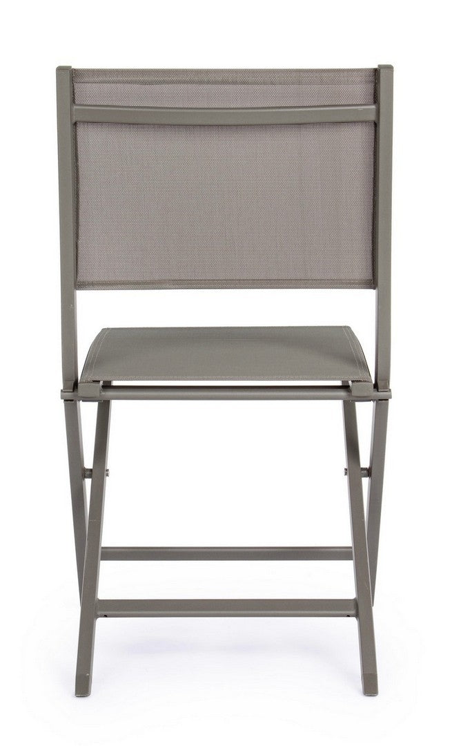 Set 4 scaune pliabile de gradina / terasa din metal si material textil Elin Grej, l47xA57xH88 cm (5)
