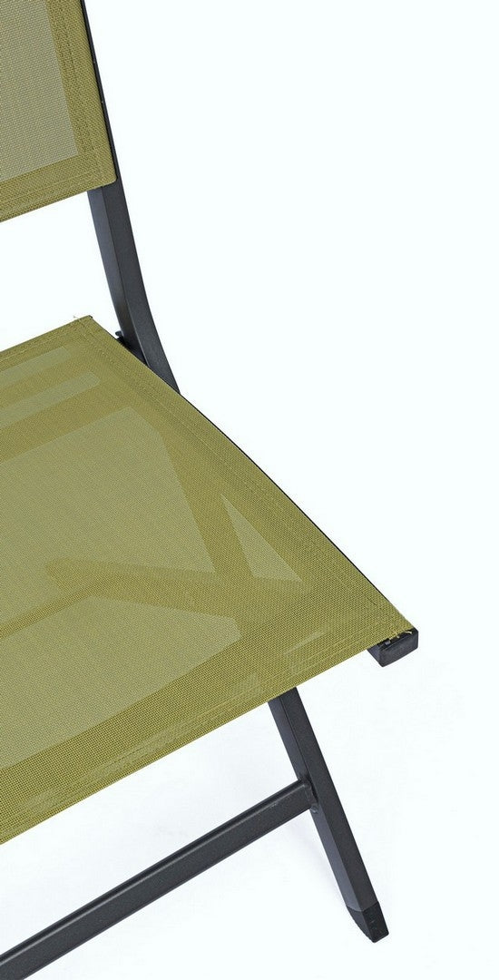 Set 4 scaune pliabile de gradina / terasa din metal  si material textil Elin Verde / Antracit, l47xA57xH88 cm (6)