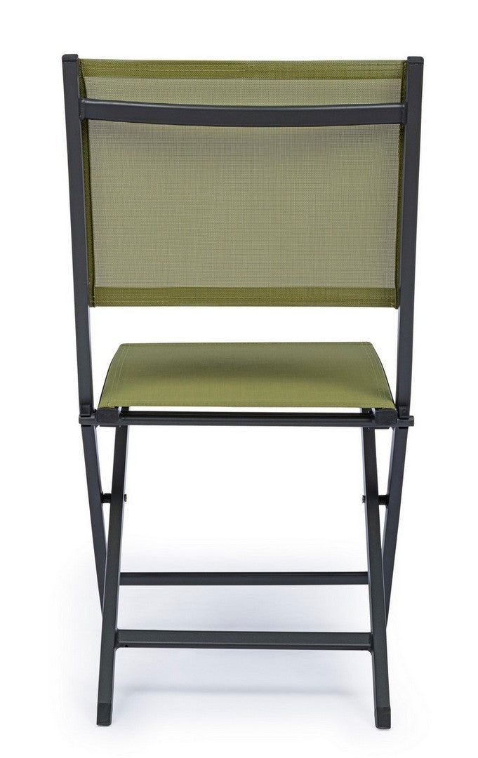 Set 4 scaune pliabile de gradina / terasa din metal  si material textil Elin Verde / Antracit, l47xA57xH88 cm (3)