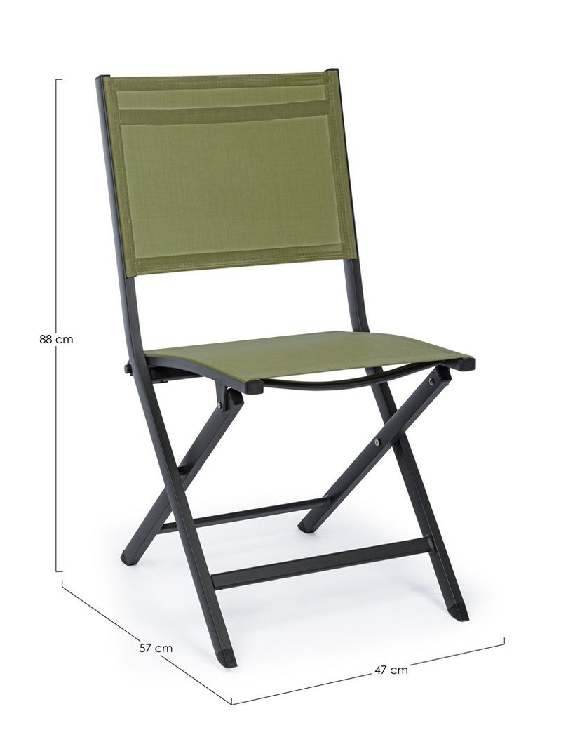 Set 4 scaune pliabile de gradina / terasa din metal  si material textil Elin Verde / Antracit, l47xA57xH88 cm (8)