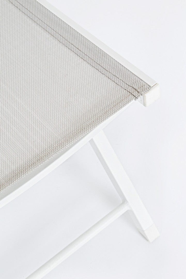 Set 4 scaune pliabile de gradina / terasa din metal si material textil Hilde Alb, l48xA55,5xH82,5 cm (5)