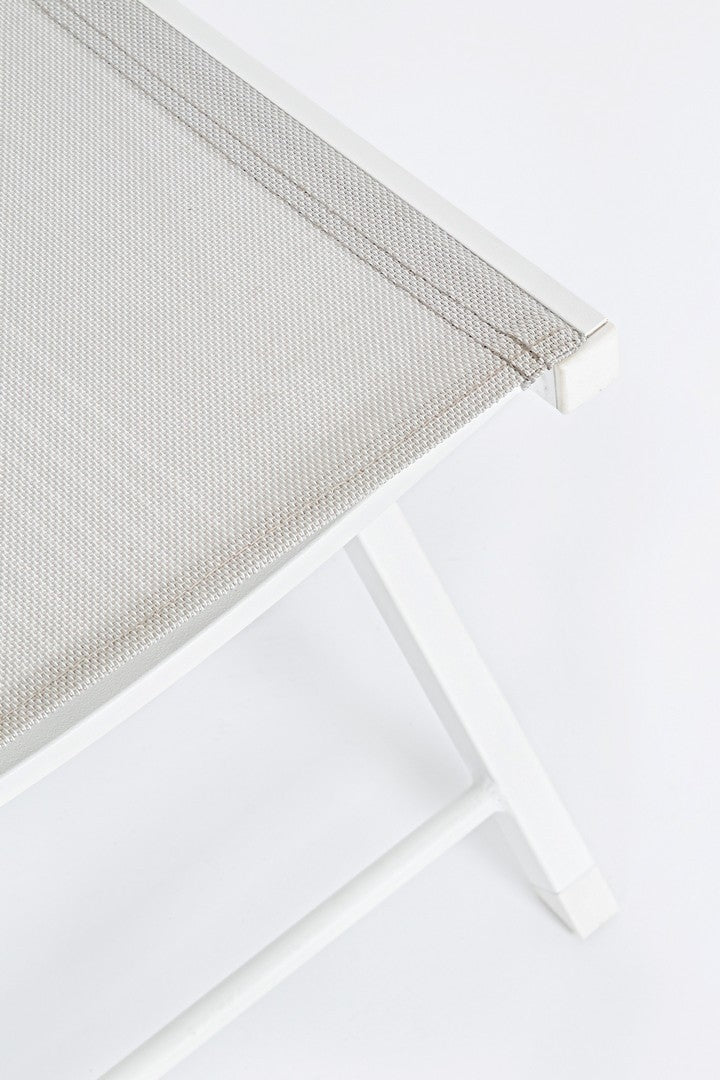 Set 4 scaune pliabile de gradina / terasa din metal si material textil Hilde Alb, l48xA55,5xH82,5 cm (5)